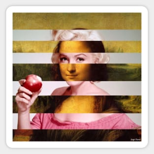 Mona Lisa by Leonardo da Vinci and Marylin Monroe Sticker